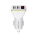 Автомобильное зарядное устройство USB Borofone BZ11 (2.1A/2 порта USB/lcd) <белый>