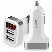 Автомобильное зарядное устройство USB Hoco Z3 (2 порта/3.1A/lcd) <белый> ― Оптовый PromiseMobile