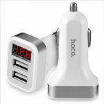 Автомобильное зарядное устройство USB Hoco Z3 (2 порта/3.1A/lcd) <белый>