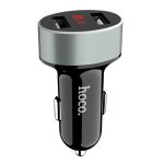 Автомобильное зарядное устройство USB Hoco Z26 (2.1A/10.5W/2 порта/lcd) <черный>