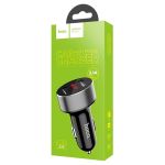 Автомобильное зарядное устройство USB Hoco Z26 (2.1A/10.5W/2 порта/lcd) <черный>