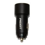 Автомобильное зарядное устройство USB Pisen ZQ-C0066-002 (2.4A/QC/PD+ порт USB-C) <черный>