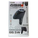 Автомобильное зарядное устройство USB Remax RCC339 (88.5W/2 порта USB -C PD/QC 3.0/разъем прикуривателя/lcd) <черный> 