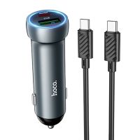 Автомобильное зарядное устройство USB Hoco Z54A (48W/USB/Type-C/кабель Type-C) <серый> ― Оптовый PromiseMobile