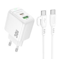 Сетевое зарядное устройство USB Borofone BAS45A (30W/кабель Type-C) <белый> ― Оптовый PromiseMobile