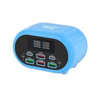 Зарядная станция Relife RL-309U (72W, 6 портов, 4USB QC3.0/2Type-C PD, LCD) ― Оптовый PromiseMobile