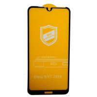 Защитное стекло для Huawei Y7 2019, Enjoy 9 (2,5D/закаленное, полная наклейка) <черный> в блистере ― Оптовый PromiseMobile