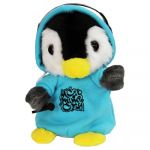Игрушка пингвин DJ говорящий повторяющий звуки (14 см) <черно-синий>