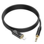 Кабель AUX iPhone Lightning - 3.5 mm Hoco UPA30 (1 м) <черный>