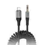 Кабель AUX iPhone Lightning - 3.5 mm Hoco UPA33A (1 м) <черный>