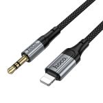 Кабель AUX iPhone Lightning - 3.5 mm Hoco UPA33A (1 м) <черный>