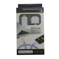 Кабель USB Apple iPhone 2/3/4 плоский светящийся <бело-фиолетовый> ― Оптовый PromiseMobile