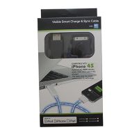 Кабель USB Apple iPhone 2/3/4 плоский светящийся <черно-фиолетовый> ― Оптовый PromiseMobile