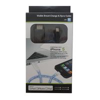 Кабель USB Apple iPhone Lightning плоский светящийся <черно-фиолетовый> ― Оптовый PromiseMobile