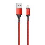 Кабель USB Apple iPhone Lightning Borofone BX54 <красный>