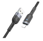 Кабель USB Apple iPhone Lightning Hoco U117 (2.4A/интеллектуальное отключение) <черный>