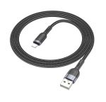 Кабель USB Apple iPhone Lightning Hoco U117 (2.4A/интеллектуальное отключение) <черный>