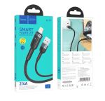Кабель USB Apple iPhone Lightning Hoco U117 (2.4A/интеллектуальное отключение) <черный>