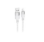 Кабель USB Apple iPhone Lightning Hoco X99 (2.4А/прозрачный силикон/термостойкий) <серый>