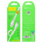 Кабель USB MicroUSB Hoco X40 (2.4А/1 метр) <белый>