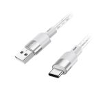 Кабель USB Type-C Hoco X99 (3A, прозрачный силикон, термостойкий) <серый>