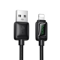 Кабель USB iPhone Lightning Hoco U146 (12W/оплетка нейлон/1.2 м) <черный> ― Оптовый PromiseMobile