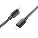 Кабель USB-C Apple iPhone Lightning Hoco X96 (2.4A/20W/PD/1 метр) <черный>
