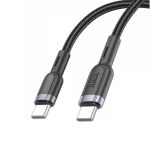 Кабель USB-C Type-C Hoco U117 (60W/интеллектуальное отключение) <черный>