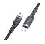 Кабель USB-C iPhone Lightning Hoco U117 (20W/интеллектуальное отключение) <черный>