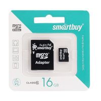 Карта памяти MicroSDHC 16 Gb CL10 Smart Buy в блистере с адаптером ― Оптовый PromiseMobile