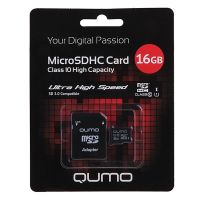 Карта памяти MicroSDHC 3.0 16 Gb CL10 (UHS-1) Qumo в блистере с адаптером ― Оптовый PromiseMobile