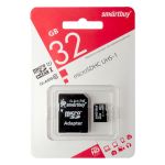 Карта памяти MicroSDHC 32 Gb CL10 UHS-I Smart Buy c адаптером