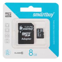 Карта памяти MicroSDHC 8 Gb CL10 Smart Buy в блистере с адаптером ― Оптовый PromiseMobile