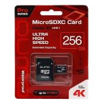 Карта памяти MicroSDXC CL10 UHS-I U3 256 Gb Qumo в блистере с адаптером