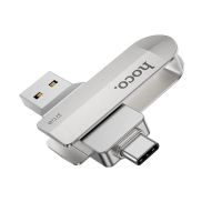 Карта памяти USB 3.0 + USB-C 64 Gb Hoco UD10 Wise <серебристый> ― Оптовый PromiseMobile