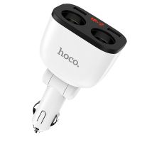 Разветвитель гнезда прикуривателя Hoco Z28 (2 выхода + 2 порта USB) <белый> ― Оптовый PromiseMobile
