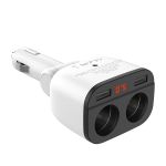 Разветвитель гнезда прикуривателя Hoco Z28 (2 выхода + 2 порта USB) <белый>