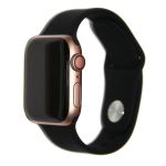 Ремешки для Apple Watch 42/44/45/49 mm Sport Band силиконовый (размер S) <черный>