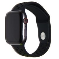 Ремешки для Apple Watch 42/44/45/49 mm Sport Band силиконовый перфорированный (размер L) <черный> ― Оптовый PromiseMobile