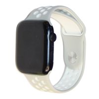 Ремешки для Apple Watch 42/44/45/49 mm Sport Band силиконовый перфорированный (размер S) <бело-серый> ― Оптовый PromiseMobile