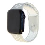 Ремешки для Apple Watch 42/44/45/49 mm Sport Band силиконовый перфорированный (размер S) <бело-серый>