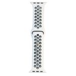 Ремешки для Apple Watch 38/40/41 mm Sport Band силиконовый перфорированный (размер S) <бело-черный>