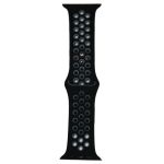 Ремешки для Apple Watch 38/40/41 mm Sport Band силиконовый перфорированный (размер S) <черно-серый>