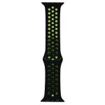 Ремешки для Apple Watch 42/44/45/49 mm Sport Band силиконовый перфорированный (размер L) <черно-зеленый>