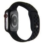 Ремешки для Apple Watch 42/44/45/49 mm Sport Band силиконовый перфорированный (размер S) <черный>