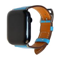 Ремешки для Apple Watch 38/40/41 mm гладкая кожа, классическая пряжка <голубой> ― Оптовый PromiseMobile