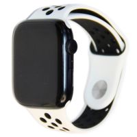 Ремешки для Apple Watch 42/44/45/49 mm Sport Band силиконовый перфорированный (размер L) <бело-черный> ― Оптовый PromiseMobile