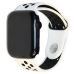 Ремешки для Apple Watch 42/44/45/49 mm Sport Band силиконовый перфорированный (размер L) <бело-черный>