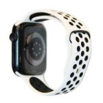 Ремешки для Apple Watch 42/44/45/49 mm Sport Band силиконовый перфорированный (размер L) <бело-черный>