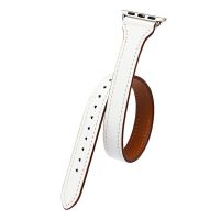 Ремешки для Apple Watch 38/40/41 mm кожаный Double Tour <белый> ― Оптовый PromiseMobile